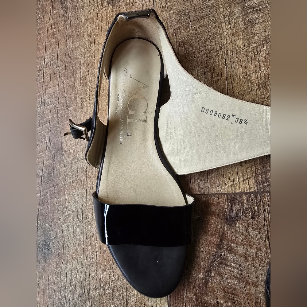 AGL Attilio Giusti Leombruni Black Sandals Size 38.5 (8) - Picture 4 of 6